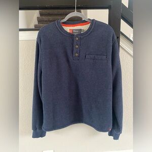 The American Outdoorsman Blue Henley Fleece Lined Long Shirt